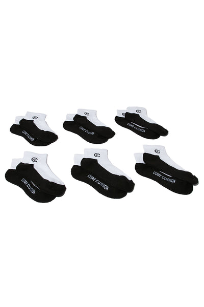 Mini Walking On Comfort Six Pack Socks - White/Black