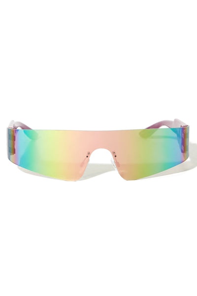 Skinny Shield Sunglasses - Pink