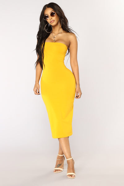 Rhianna Tube Dress - Mustard