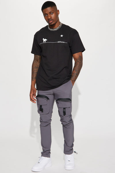 Tell Me Nothing Nylon Cargo Pants - Grey