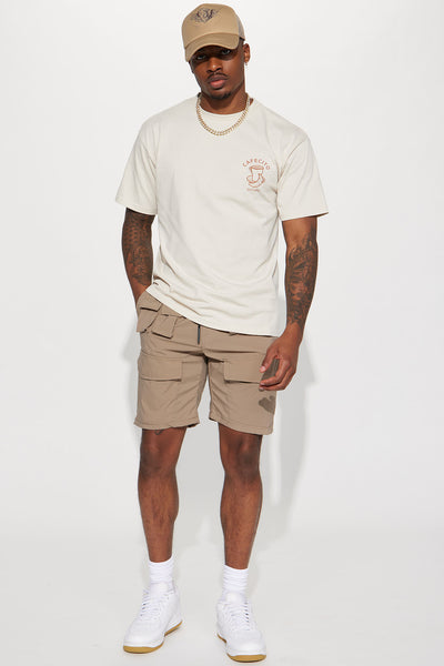 Utility Nylon Cargo Shorts - Taupe