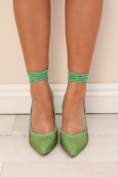 Stuck With Me Wrap Up Pumps - Green