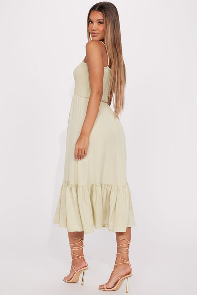 Watching Sunsets Midi Dress - Sage