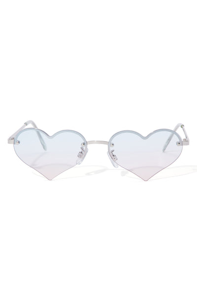 Love Me Not Heart Sunglasses - Blue/combo