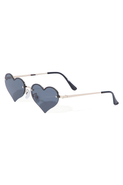 Love Me Not Heart Sunglasses - Black