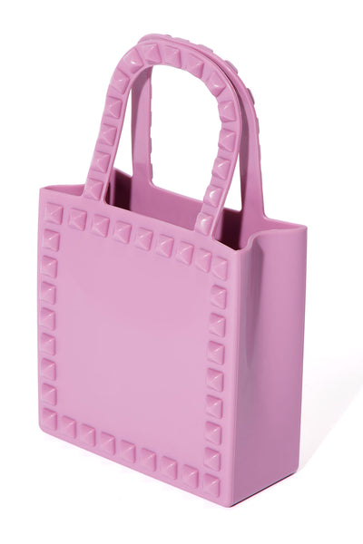 Mini Stunting Studded Handbag - Mauve