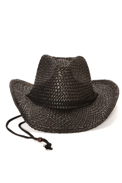 Wild West Straw Hat - Black