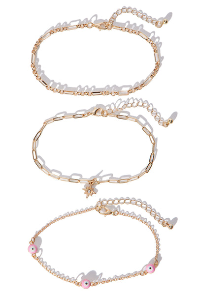 The Right Vibe Anklet  - Gold/Pink