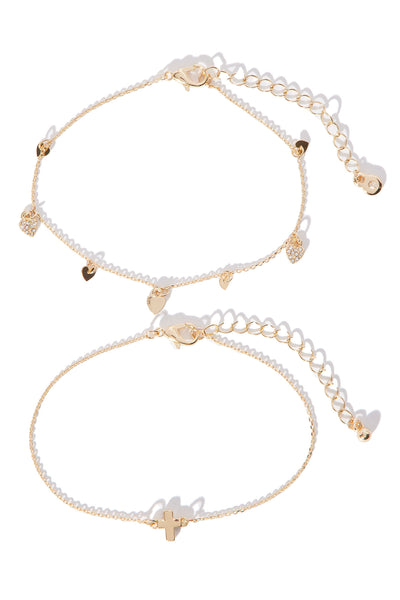 Walking With Faith Anklet - Gold