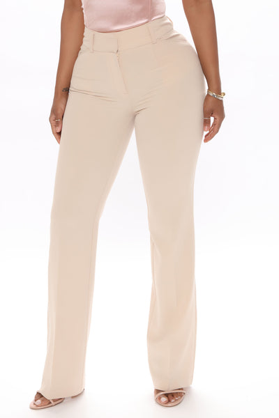 Tasha Dressy High Rise Pants - Beige