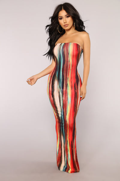 Work Of Art Dress - Red/Multi