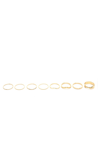 Tea Leaf Ring Set - Gold