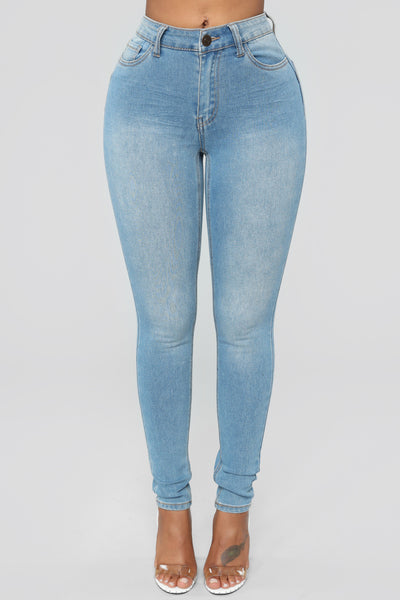 Wifey High Rise Booty Lifter Jeans - Light Blue Wash