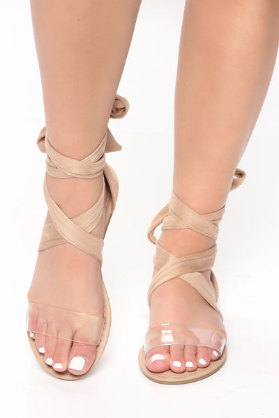 Wrapped Around You Flat Sandals - Nude