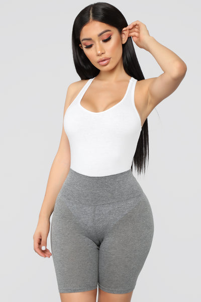 Zoey Racer Back Bodysuit - White