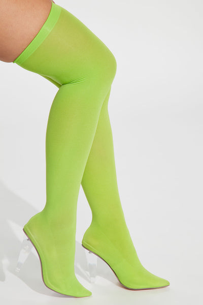 Taking The Spotlight Boots - Lime