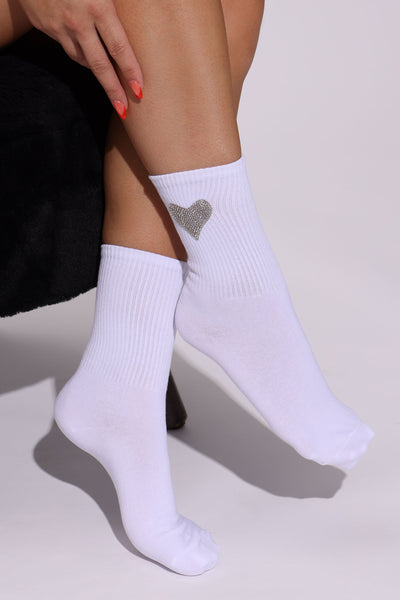 True Love Crew Socks - White