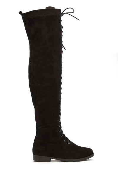 Tall Talk Flat Boot - Black