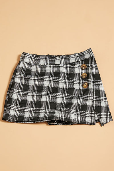 Mini You Got Plaid Skort - Black/White