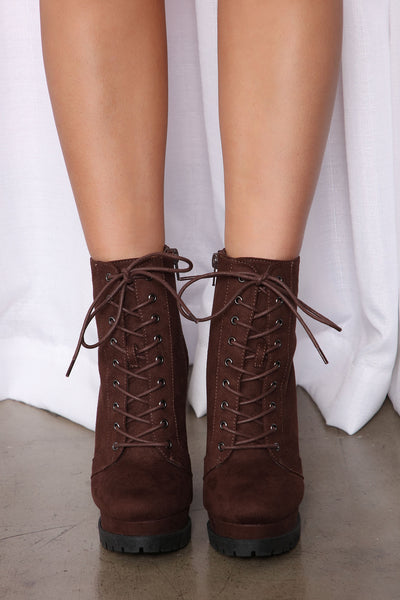 No Strings Attached Booties - Chocolate