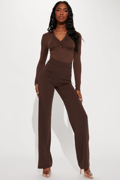 Tall Victoria High Waisted Dress Pants - Chocolate