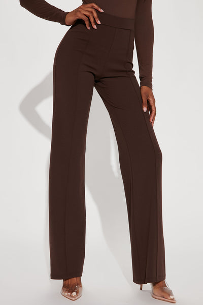 Tall Victoria High Waisted Dress Pants - Chocolate