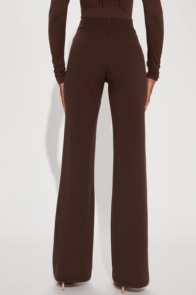 Tall Victoria High Waisted Dress Pants - Chocolate