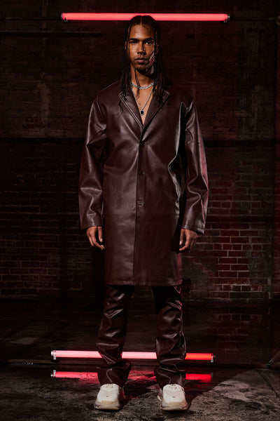 Your Go To Faux Leather Coat - Chocolate