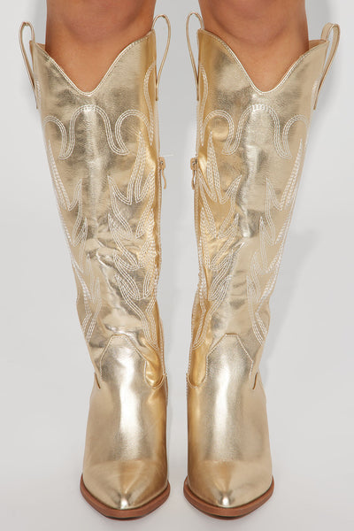 Countryside Cutie Cowboy Boots - Gold