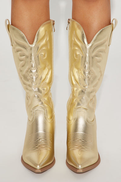 Take A Break Cowboy Boots - Gold