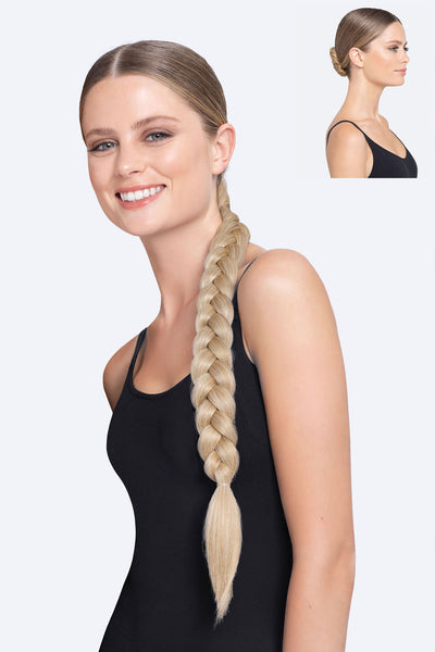 The POPPY 30" Thick Braid on Band - Blonde Combo