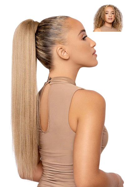 PRETTYPARTY The Shayna 22 " Straight Wrap-Around Ponytail - Dark Blonde