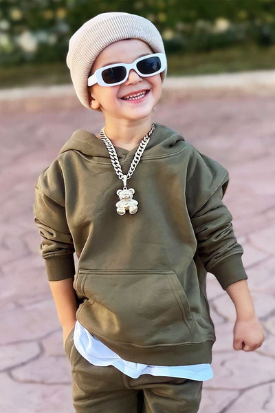 Mini Stole Your Toys Oversized Hoodie - Olive