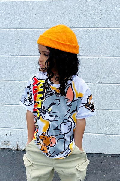 Mini Tom & Jerry Airbrush Tee - White