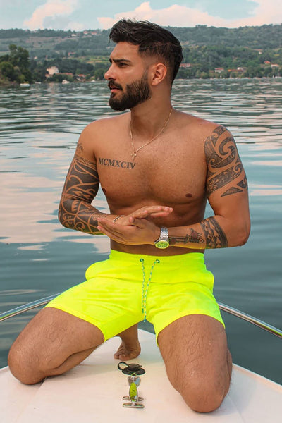 Montez Volley Swim Trunk - Neon Yellow