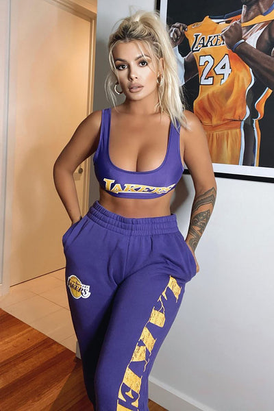 NBA On The Rebound Lakers Sweatpants - Purple