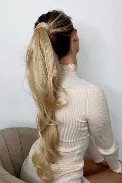 PRETTYPARTY The Ruby 8" to 24" Smooth and Long Layered Ponytail - Medium Blonde