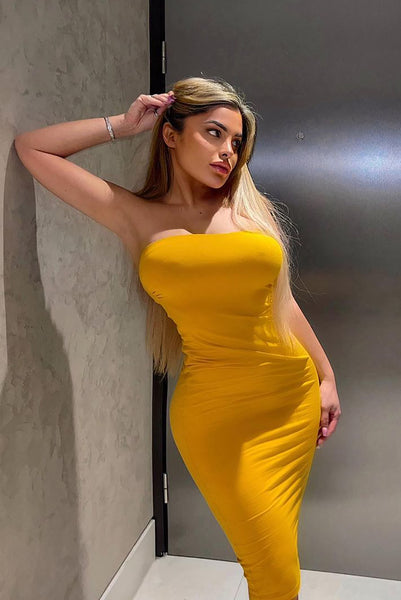 Rhianna Tube Dress - Mustard