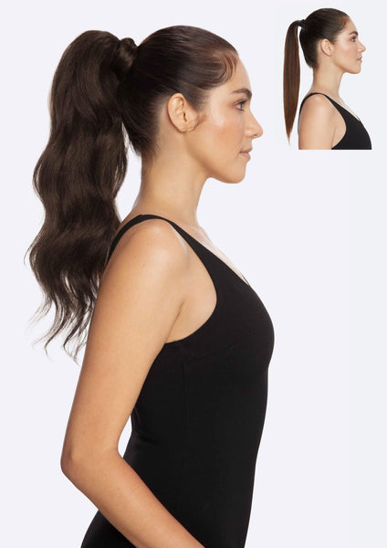 PRETTYPARTY The Ruby  8" to 24" Loose Curl Ponytail - Dark Brown