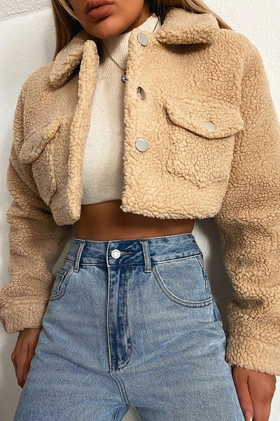 Short And Cozy Jacket - Beige