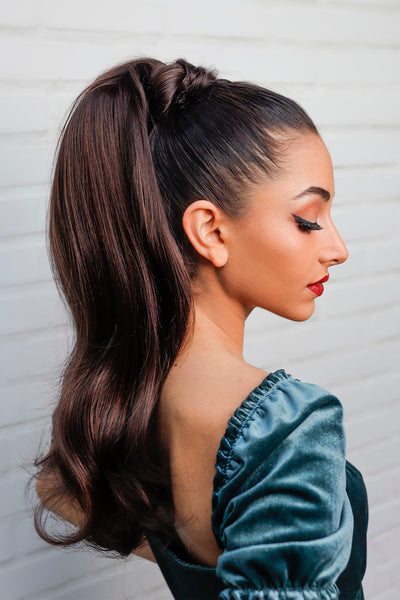 PRETTYPARTY The Ruby  8" to 24" Smooth and Long Layered Ponytail - DarkBrown