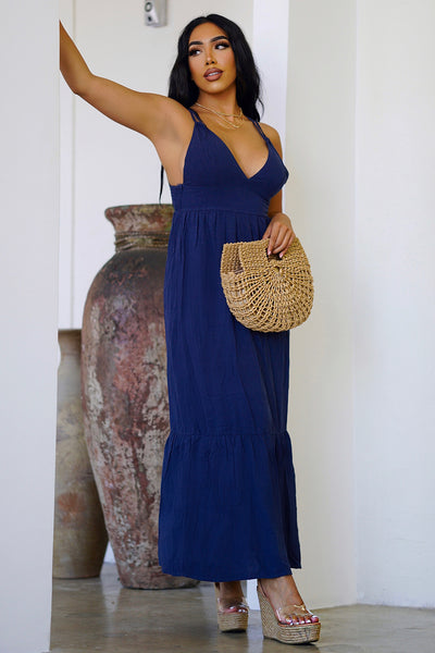 Tulum Coastline Maxi Dress - Navy