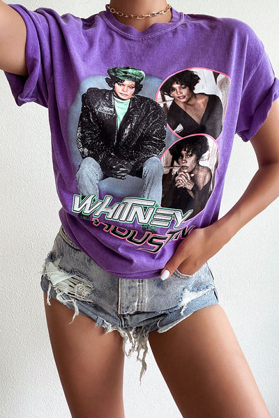 Whitney Houston Washed Top - Purple