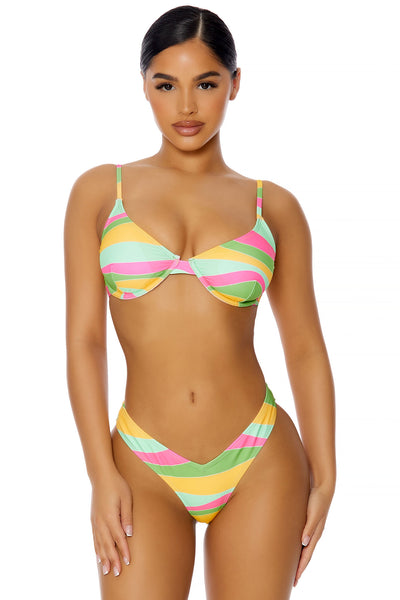 Wish You Were Here Underwire 2 Piece Bikini - Multi Color