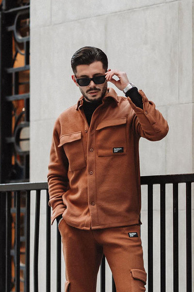 Your Go To Fleece Shacket - Cognac