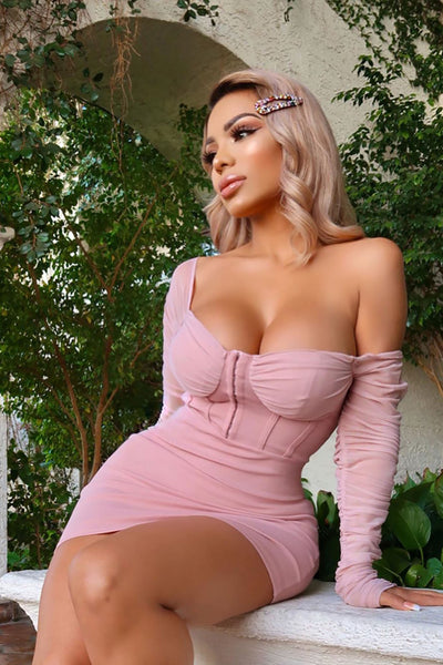 Your Sweet Weakness Mini Dress - Mauve